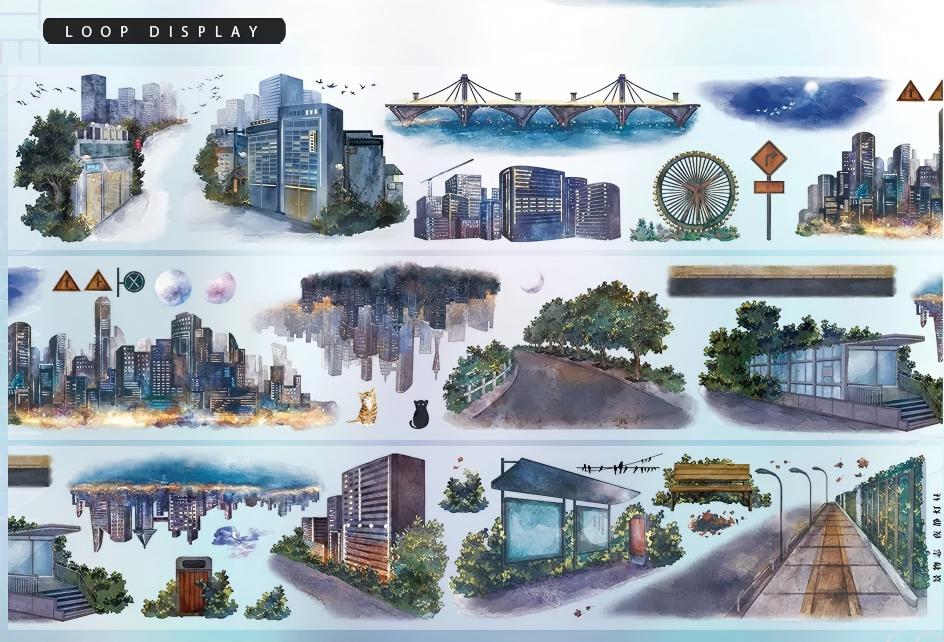 1203 Quiet night PET Tape -7cm wide