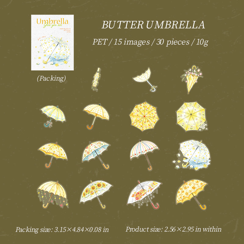 Give You an Umbrella PET Stickers -30Pcs each pack