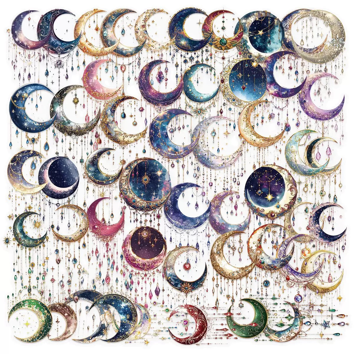0519 50 Moon PET stickers