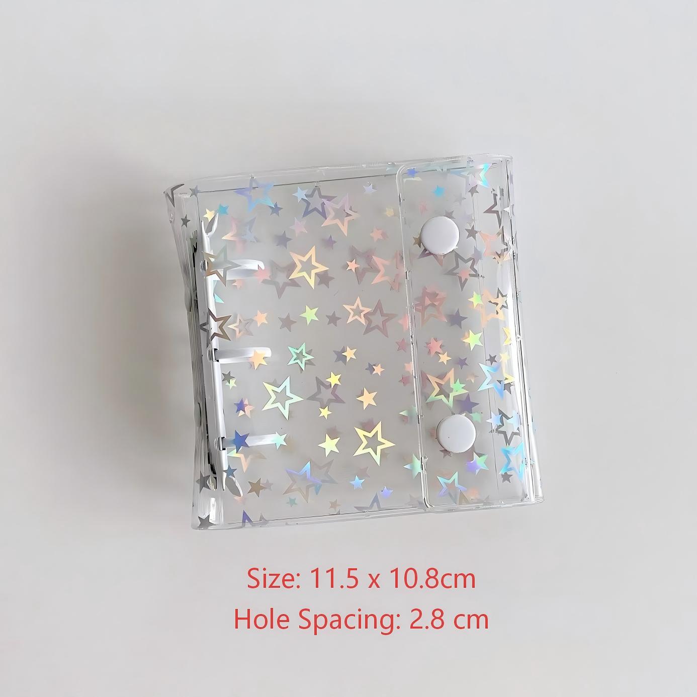 A8 Laser Stars Clear Binder With Button *not contain insert pages