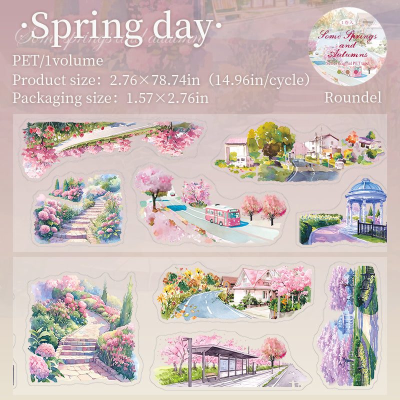 0929 After some spring and autumn PET tape *pre-cut -7cm*2m