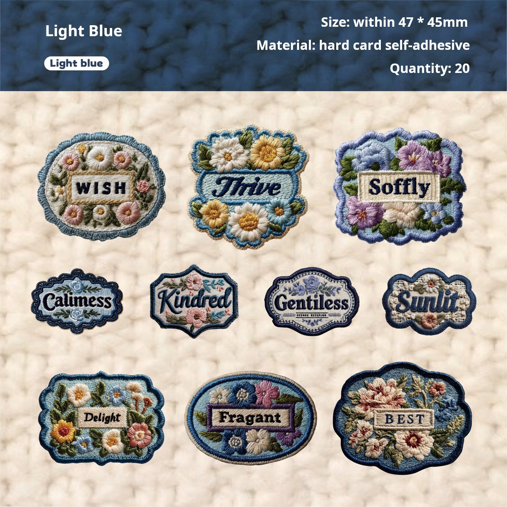 1231 Embroidery sticker -20Pcs each pack