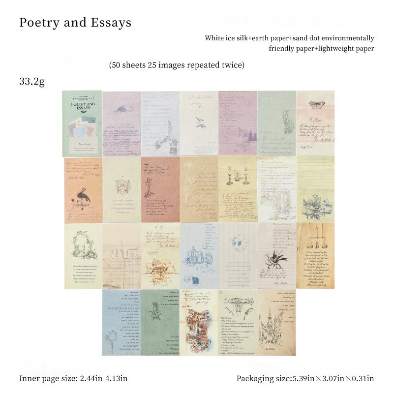 0828 Vintage English paper -50Pcs each pack