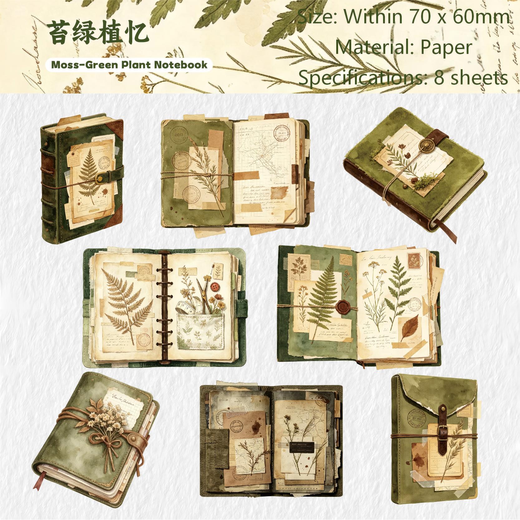 Vintage Notebook Journal Solid Stickers -8Pcs each pack