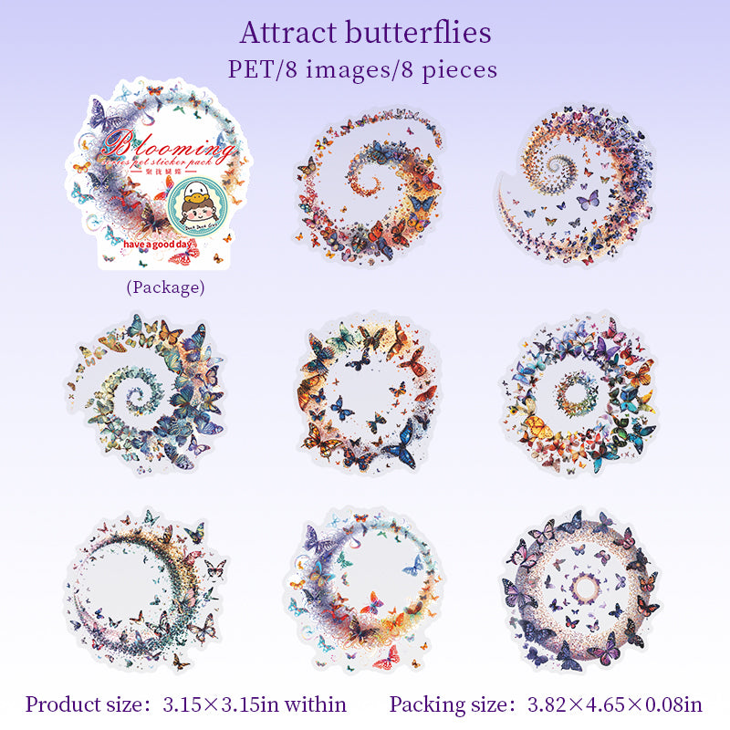 0826 Bloom PET Sticker -50Pcs each pack