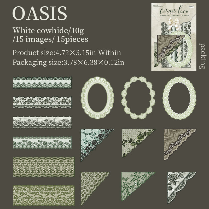 0621 Lace Solid Sticker -15Pcs each pack