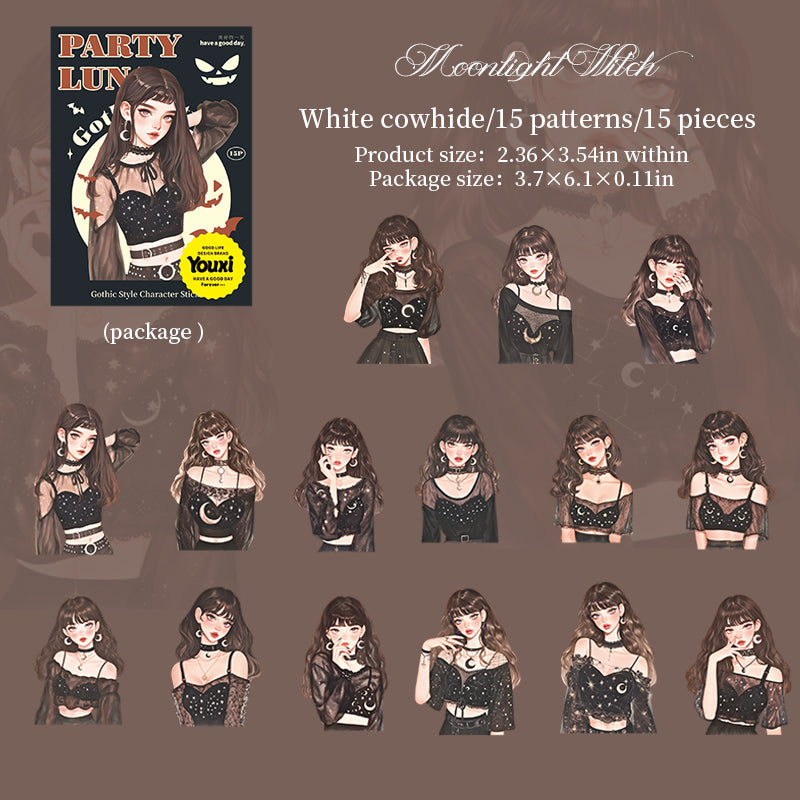 0820 Luna's Party PET Sticker -15Pcs each pack