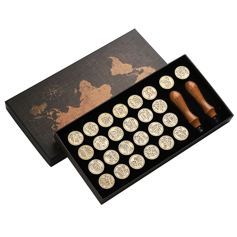 A-21- Fancy Alphabet Fire Paint Stamp Set