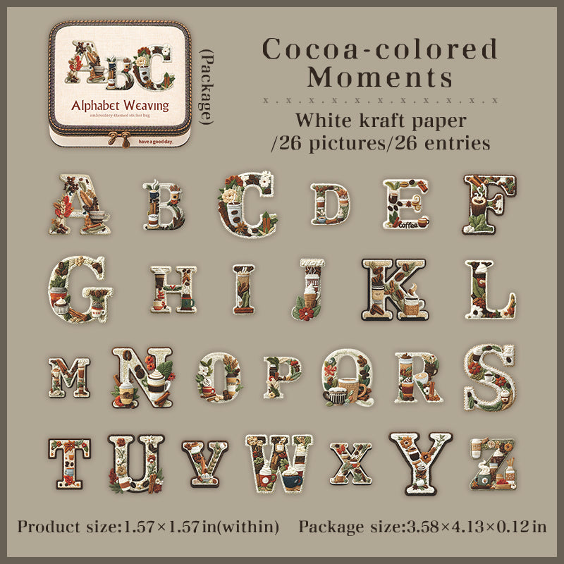 Alphabet Weaving Solid sticker -26Pcs each pack