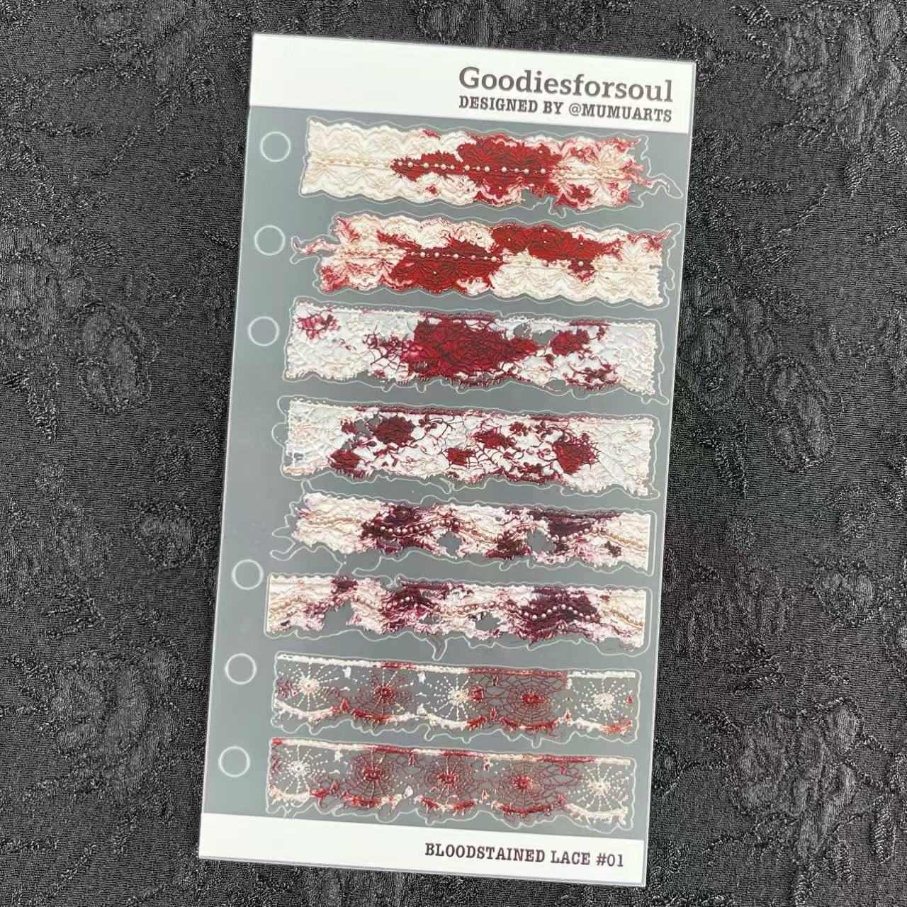 3D Bloodstained Lace PET Sticker