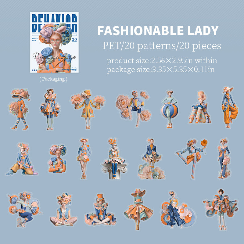 Performance Artist PET Stickers -20Pcs each pack