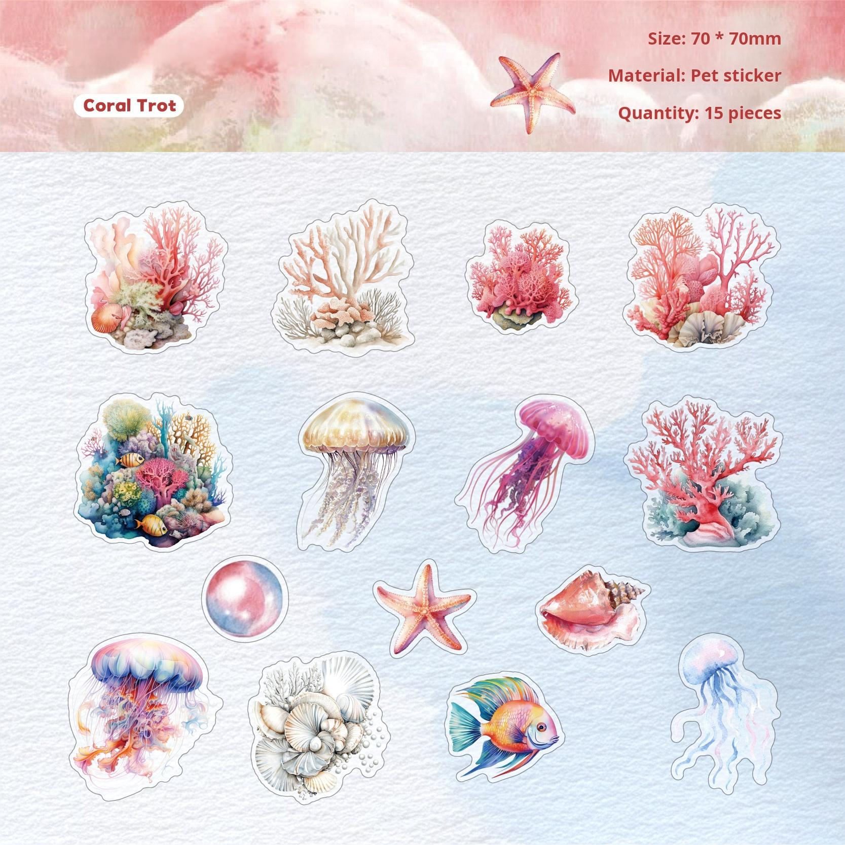 0808 Underwater world PET Sticker -15Pcs each pack