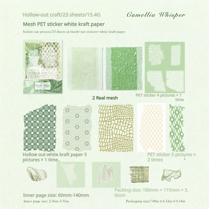 0815 Paper and mesh Mixed pack -25Pcs each pack