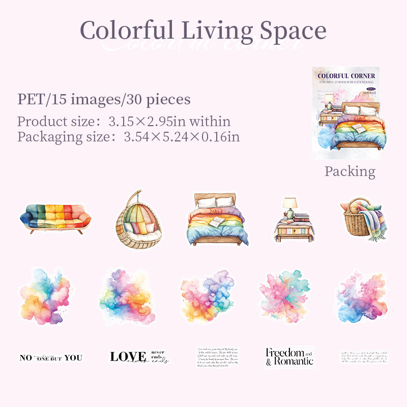 0802 Furniture PET Sticker -30Pcs each pack