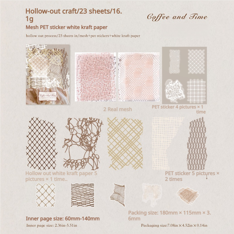 0815 Paper and mesh Mixed pack -25Pcs each pack