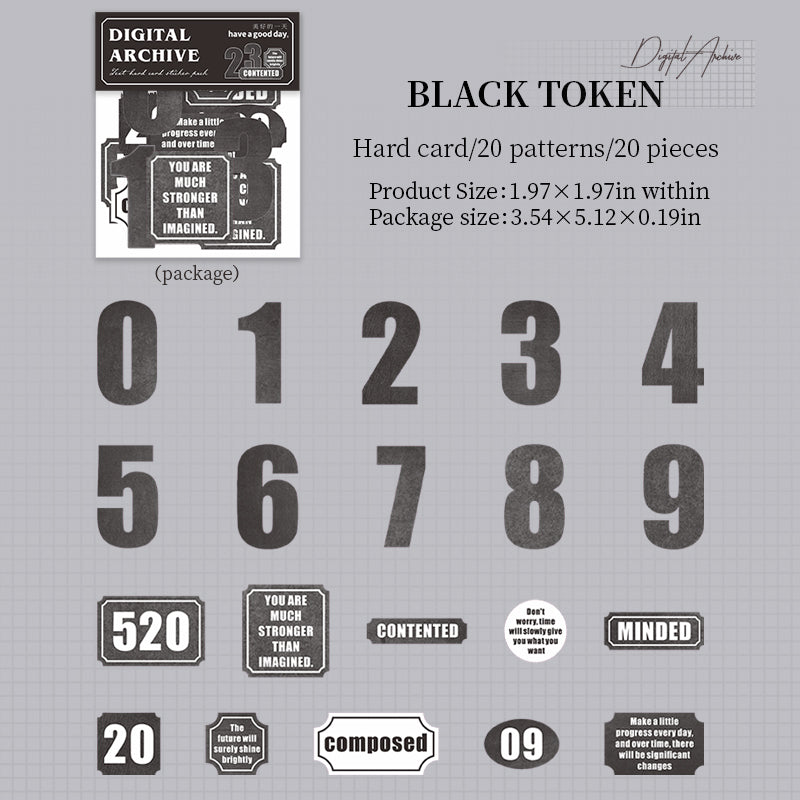 260316 Digital Archive cardstock Sticker -20Pcs each pack