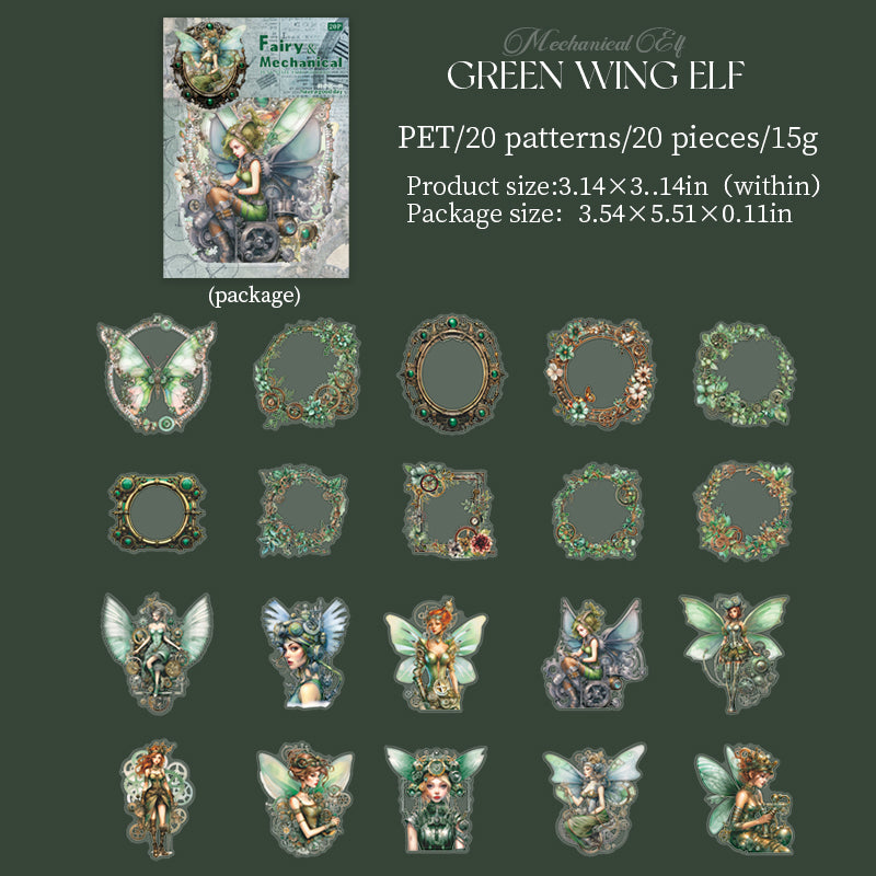 0604 Mechanical Elf PET sticker -20Pcs each pack