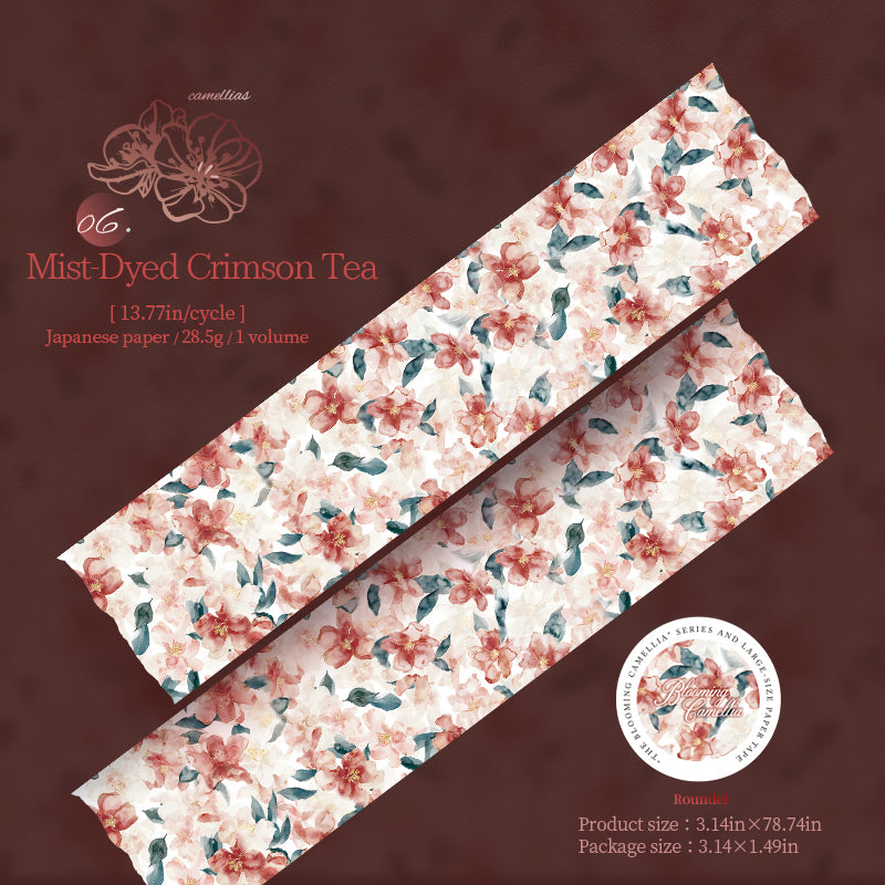 Blooming Camellias Washi Tape (8cm x 2m)