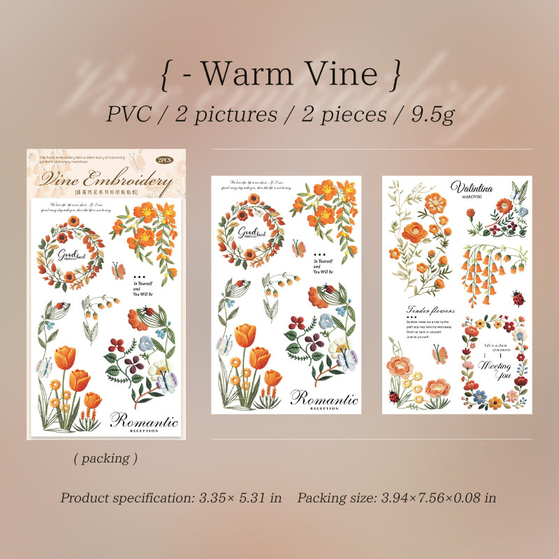 1229 Flowers transfer, rub on sticker -2Pcs each pack