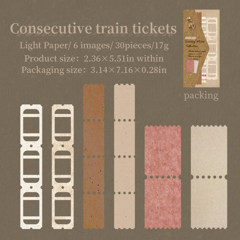 Interleaf whites Collection paper -30Pcs each pack