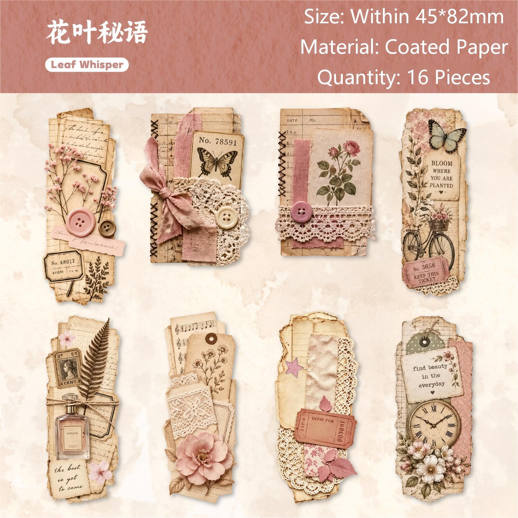 Vintage Film Collection Coated Paper Stickers -16Pcs each pack