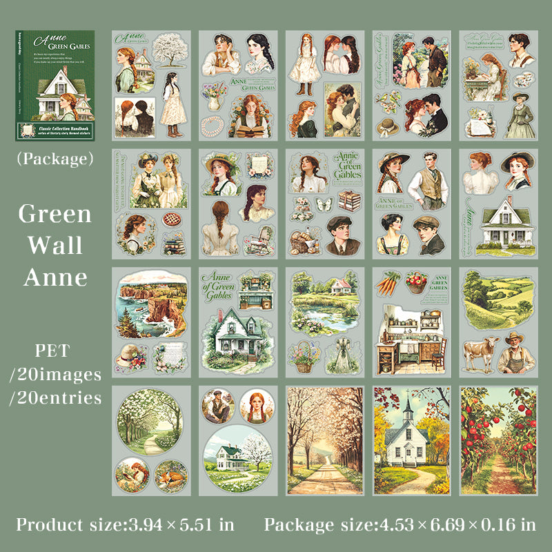 1202 Literary story PET sticker book -20Pcs each pack
