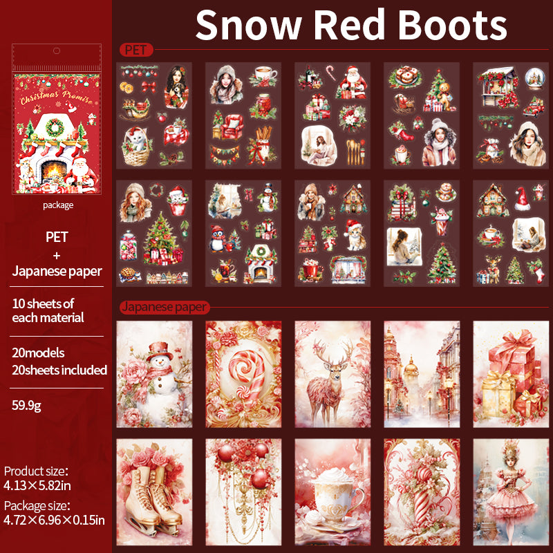 0704 Christmas promise PET & Washi Sticker Book -20Pcs each pack