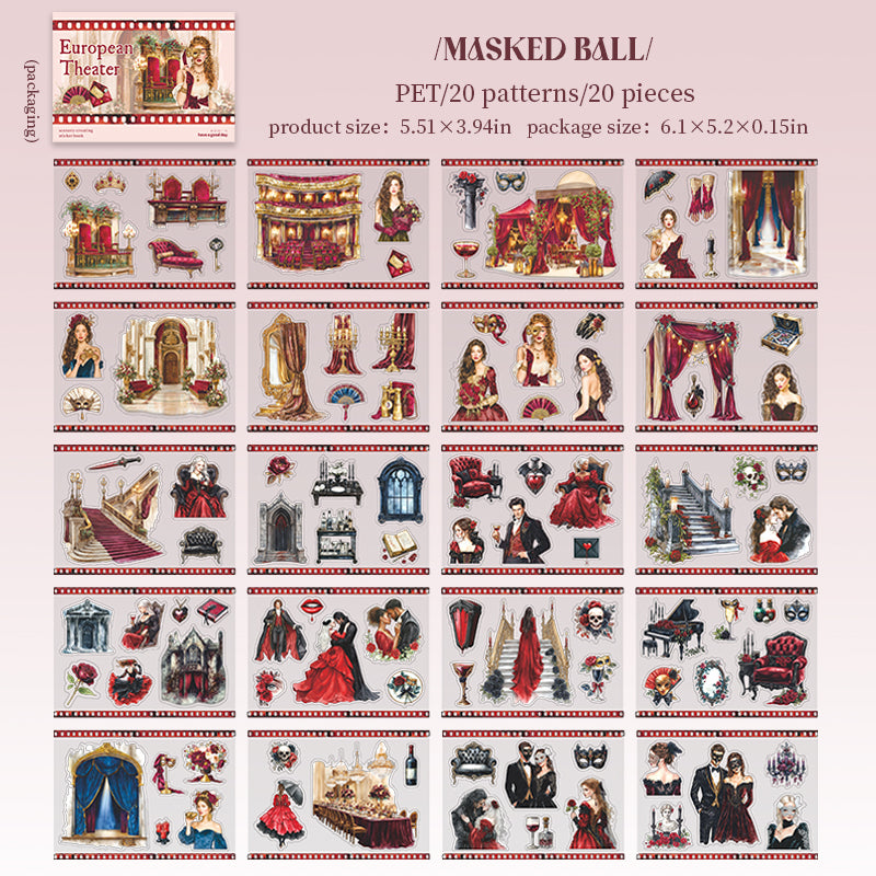 European Theater PET sticker Book -20Pcs each pack
