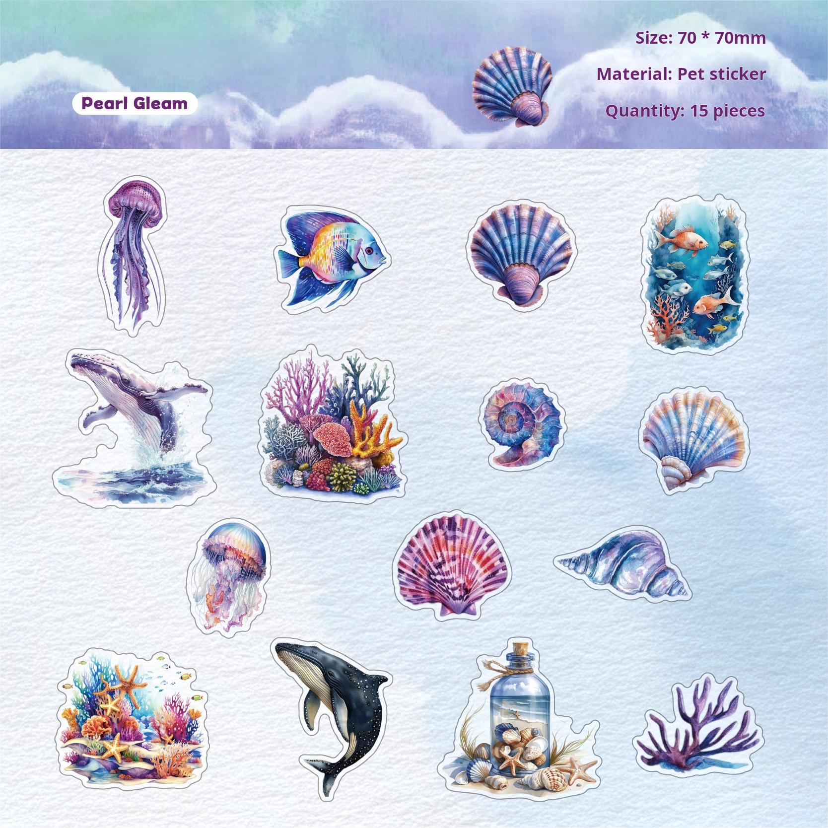 0808 Underwater world PET Sticker -15Pcs each pack