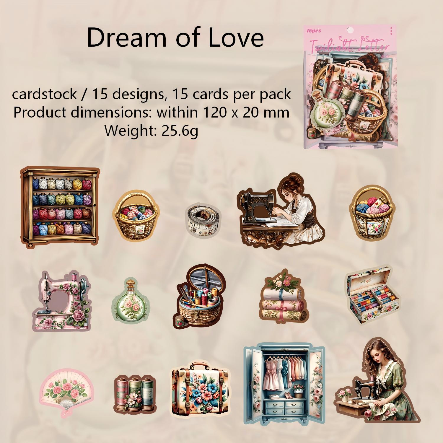 260129 Twilight Letters cardstock Sticker -15Pcs each pack