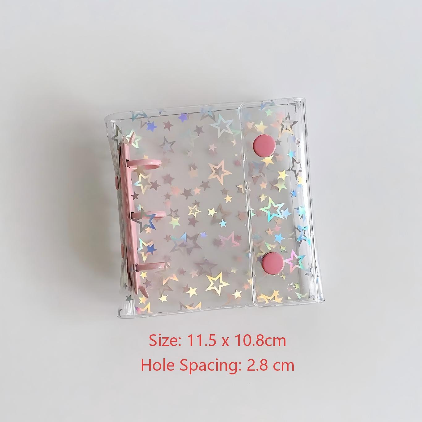 A8 Laser Stars Clear Binder With Button *not contain insert pages
