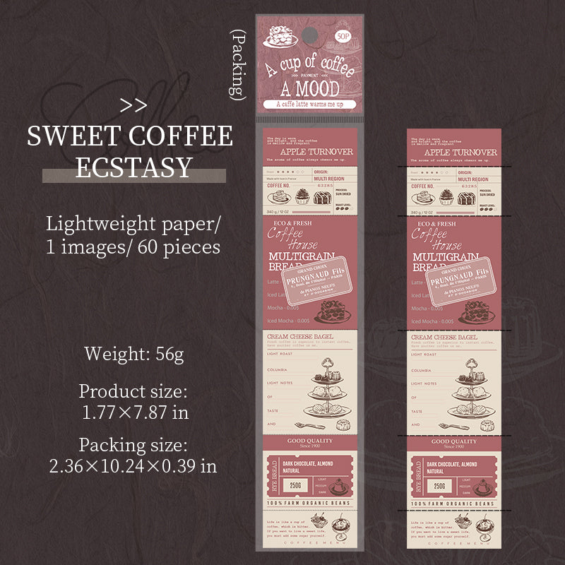 1229 Coffee-themed sticky notes paper -50Pcs each pack