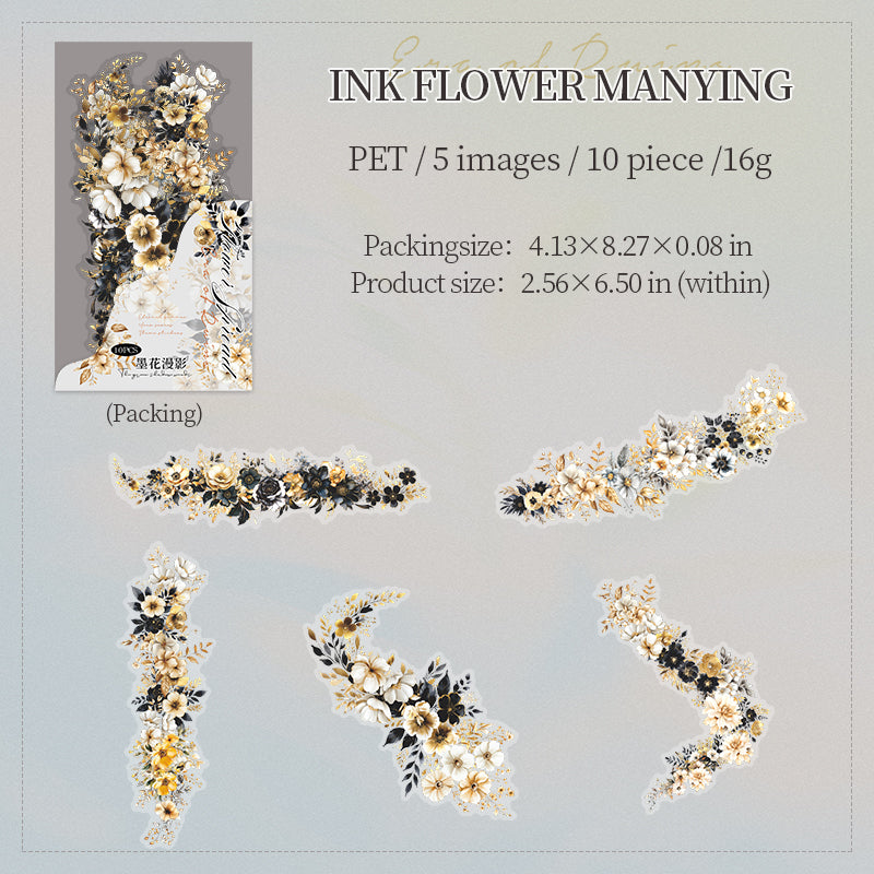 0823 Flowers PET Sticker -20Pcs each pack