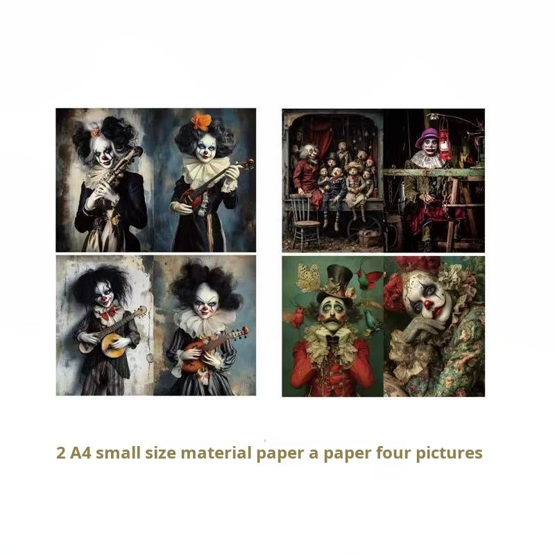0607 A4 size Dark Circus Style Paper 2 pcs