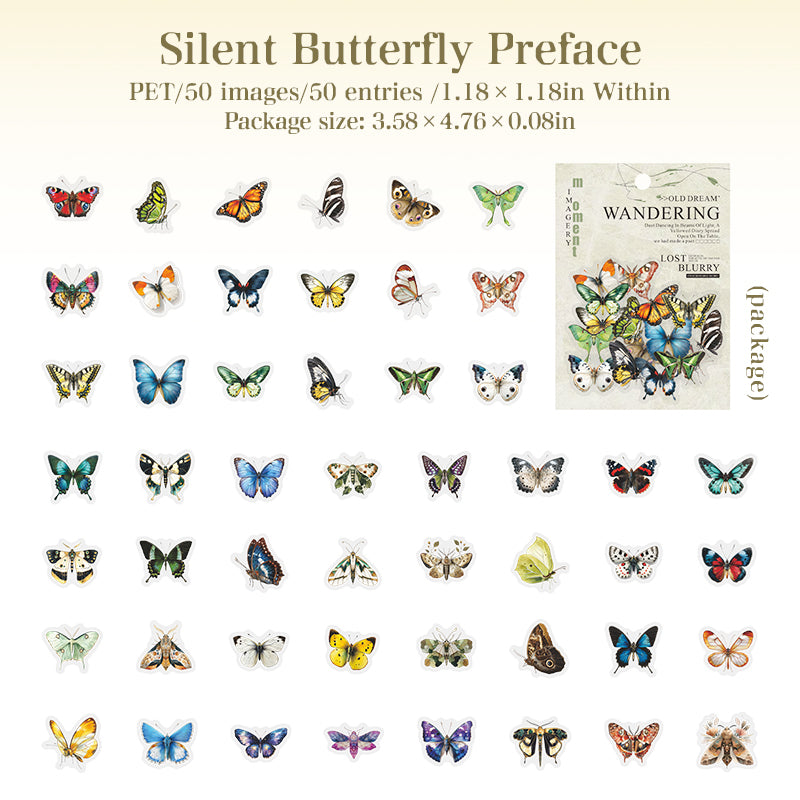 0902 Vintage PET Sticker -50Pcs each pack