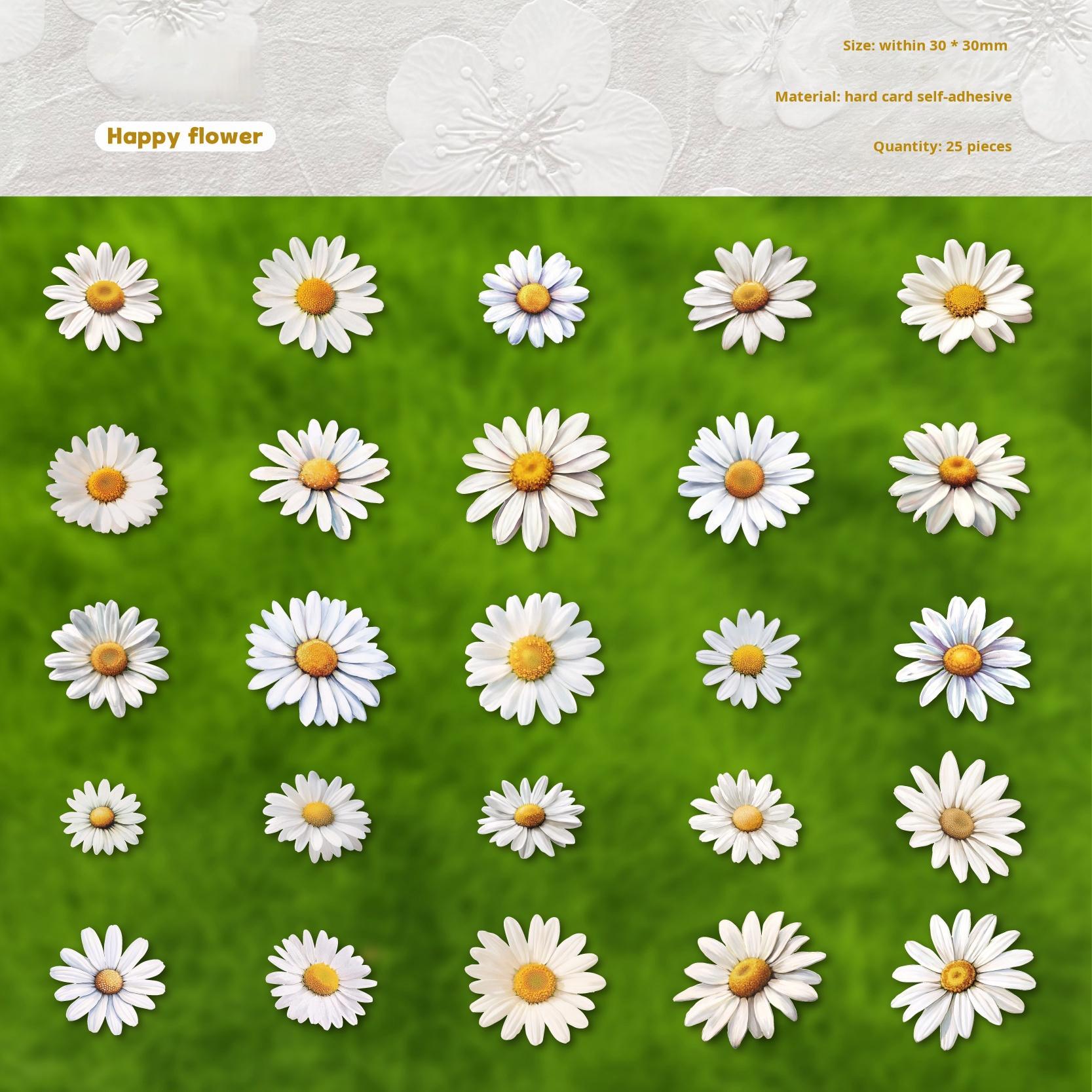 0903 Flowers cardstock Sticker -25Pcs each pack