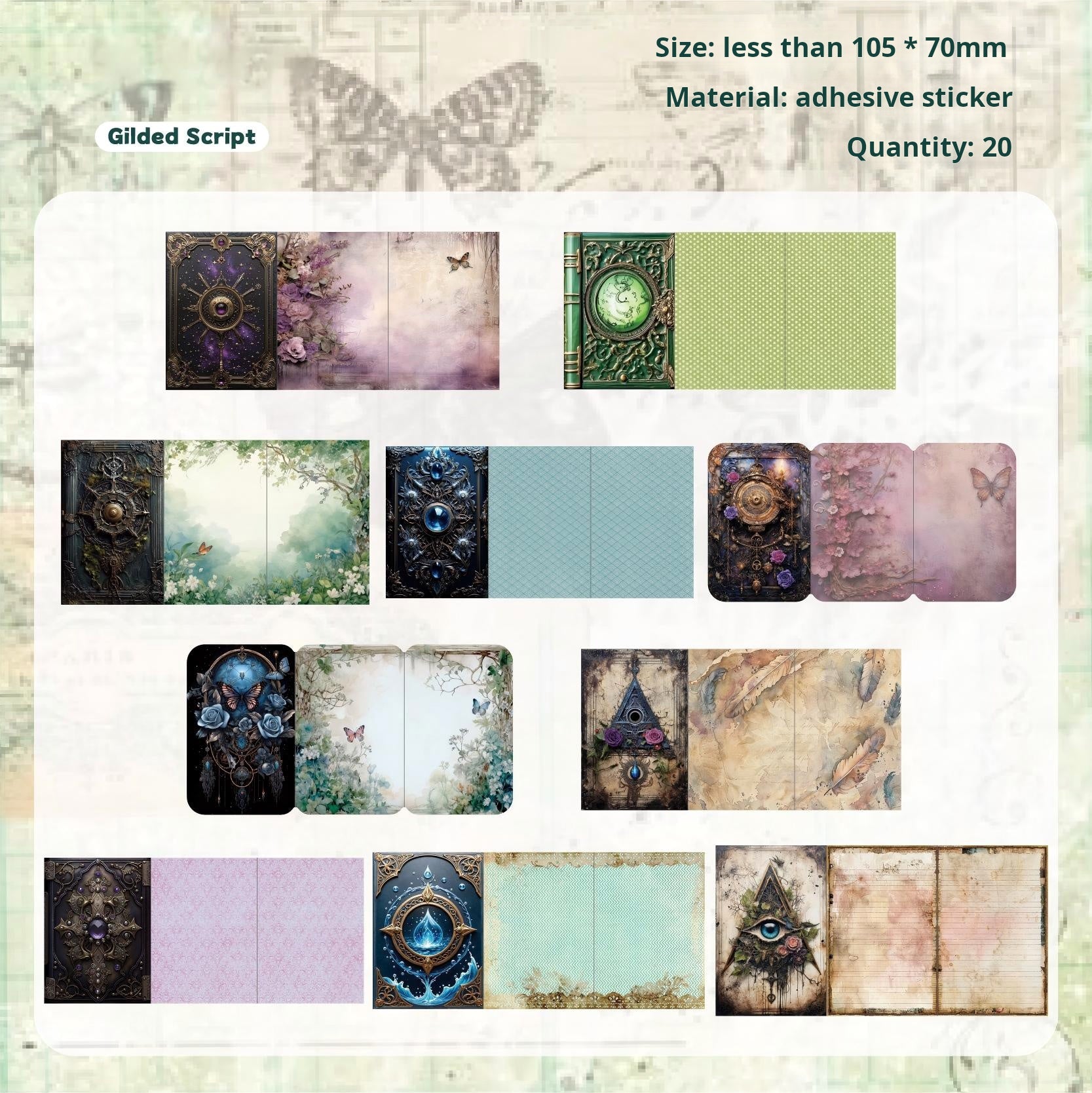 0926 Books Whispers collection Sticker -20Pcs each pack