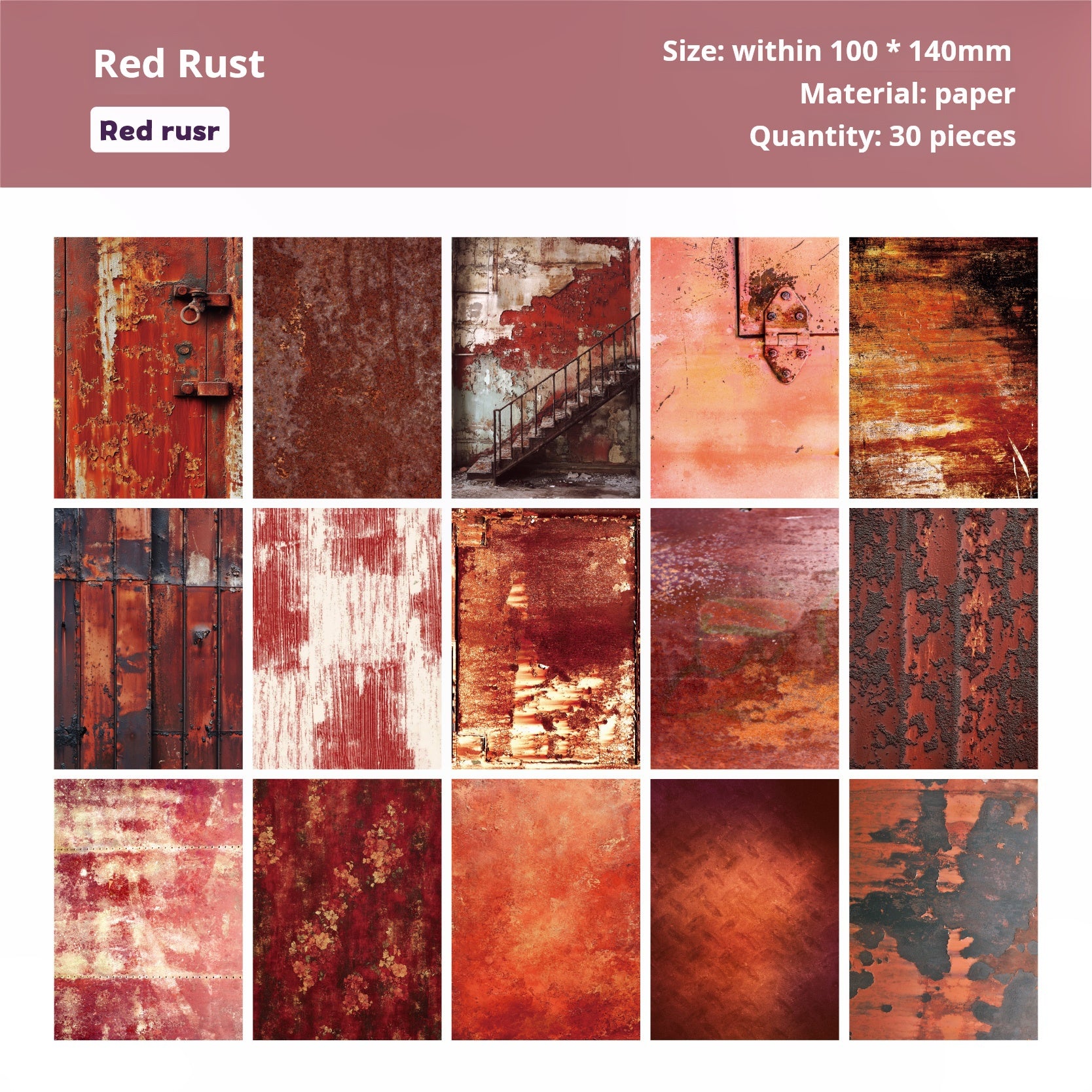 0522 Rust Series Paper -30Pcs each pack