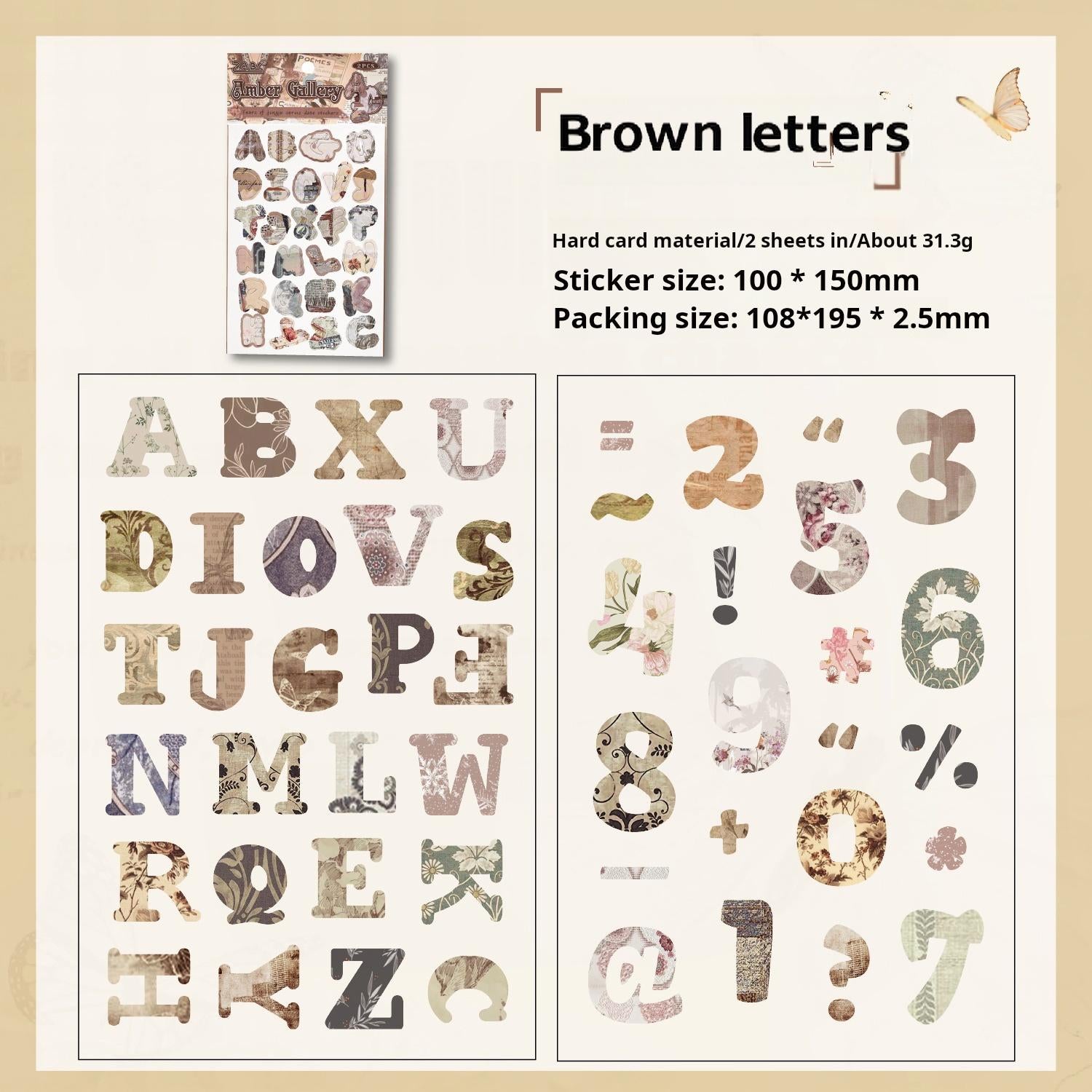 0801 Letter cardstock Sticker -2Pcs each pack