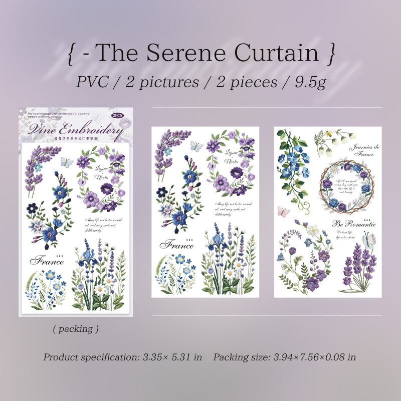 1229 Flowers transfer, rub on sticker -2Pcs each pack