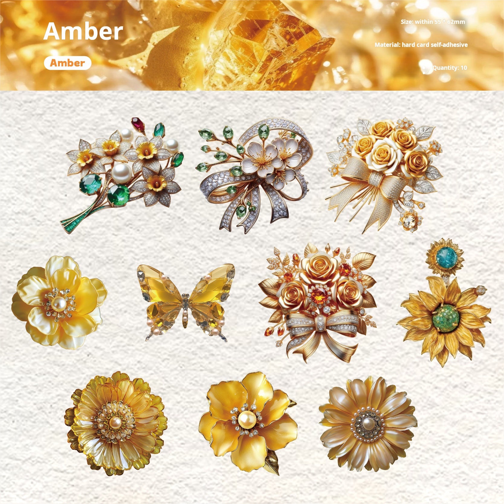 1213 Crystal jewelry sticker -10Pcs each pack