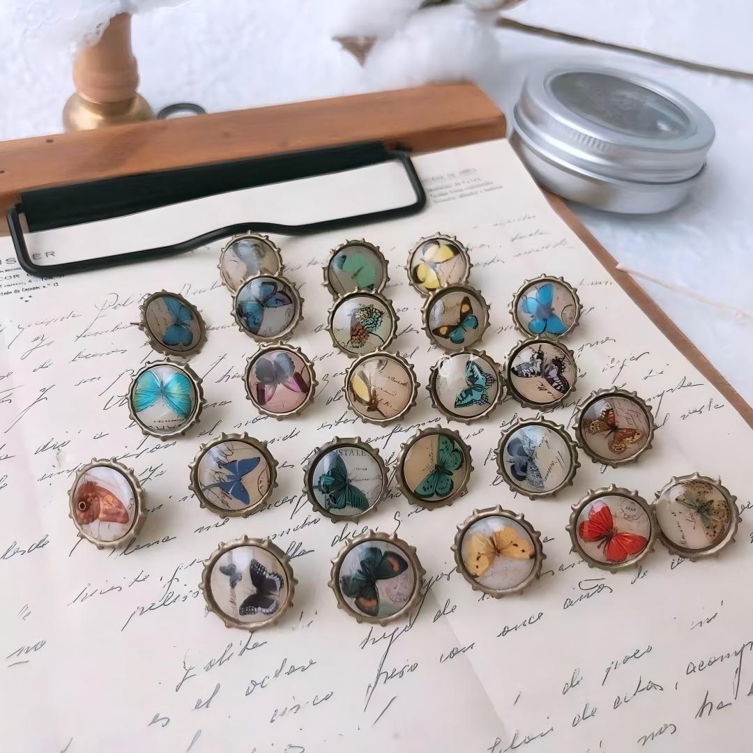 Vintage Epoxy Brads 24 Pcs