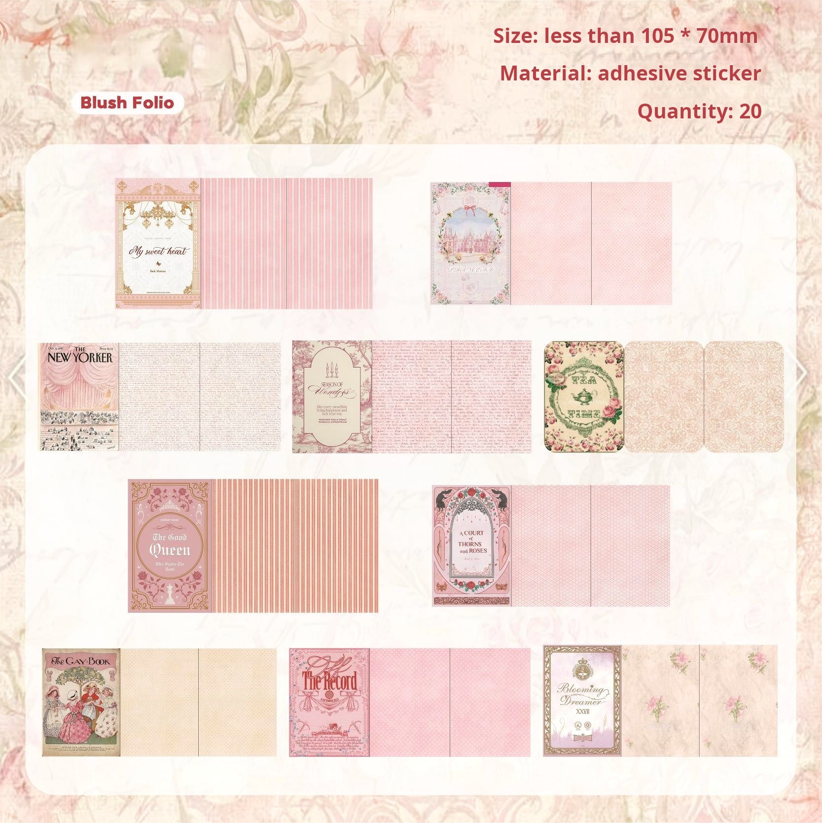 0926 Books Whispers collection Sticker -20Pcs each pack