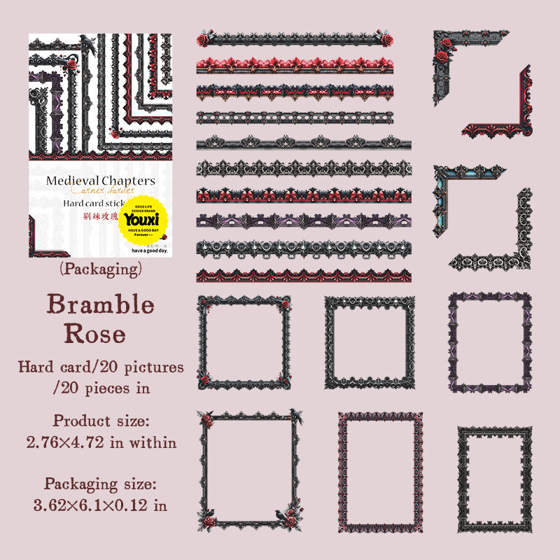 0610 Vintage border cardstock sticker -20Pcs each pack
