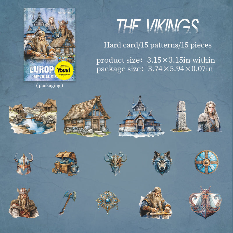 0826 Vintage myth cardstock Sticker -15Pcs each pack
