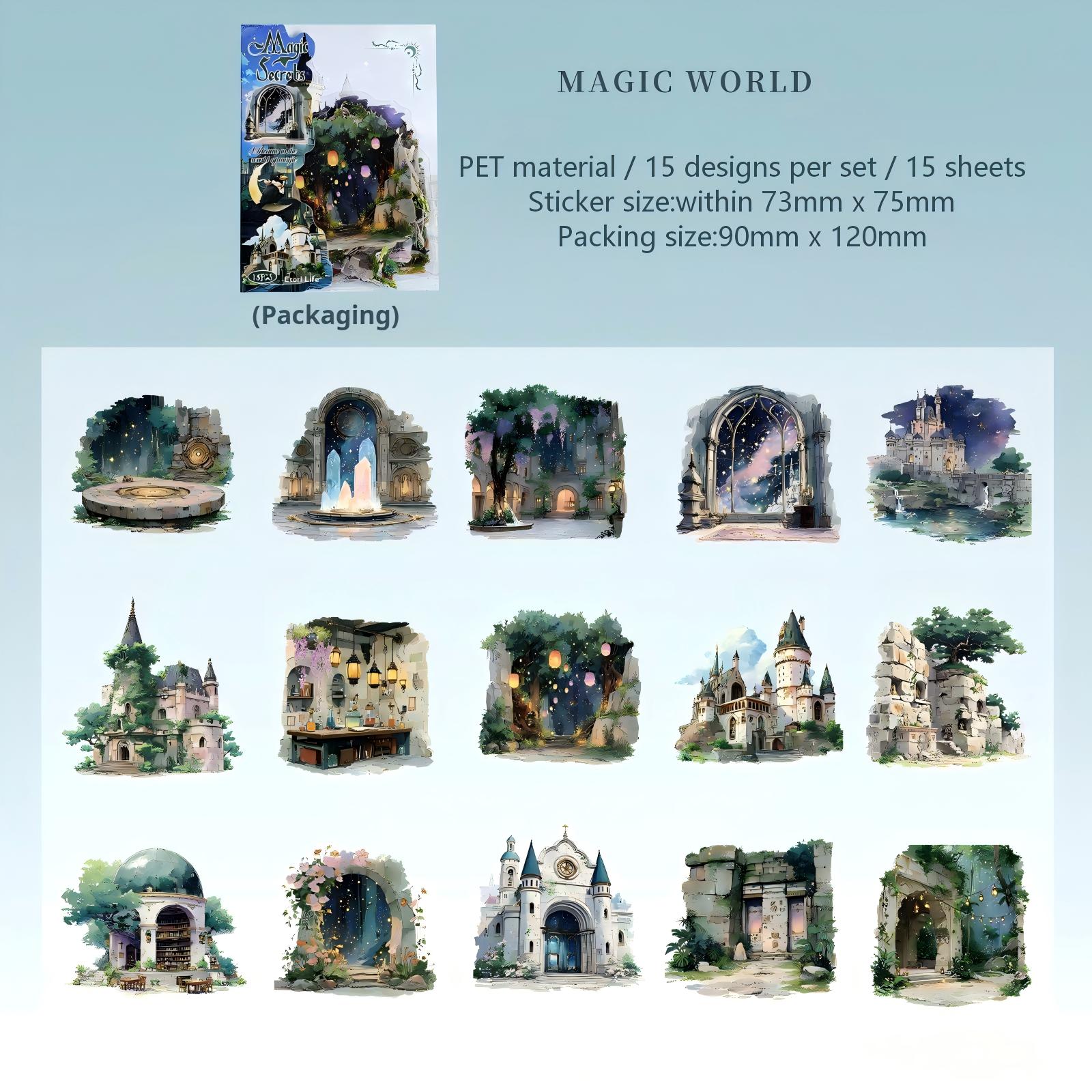 260122 Magic Secrets PET sticker -15Pcs each pack