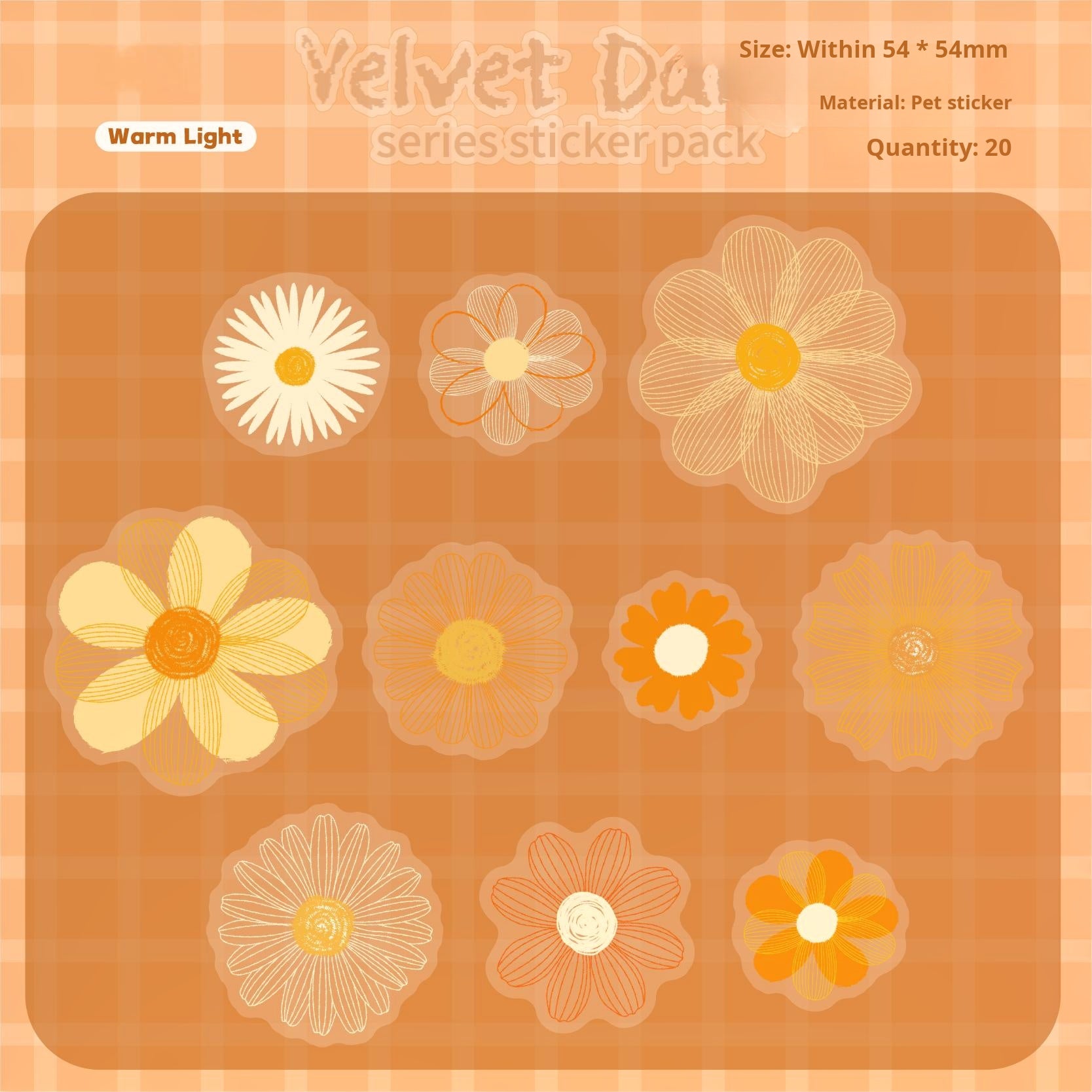 1022 Daisy PET sticker -20Pcs each pack