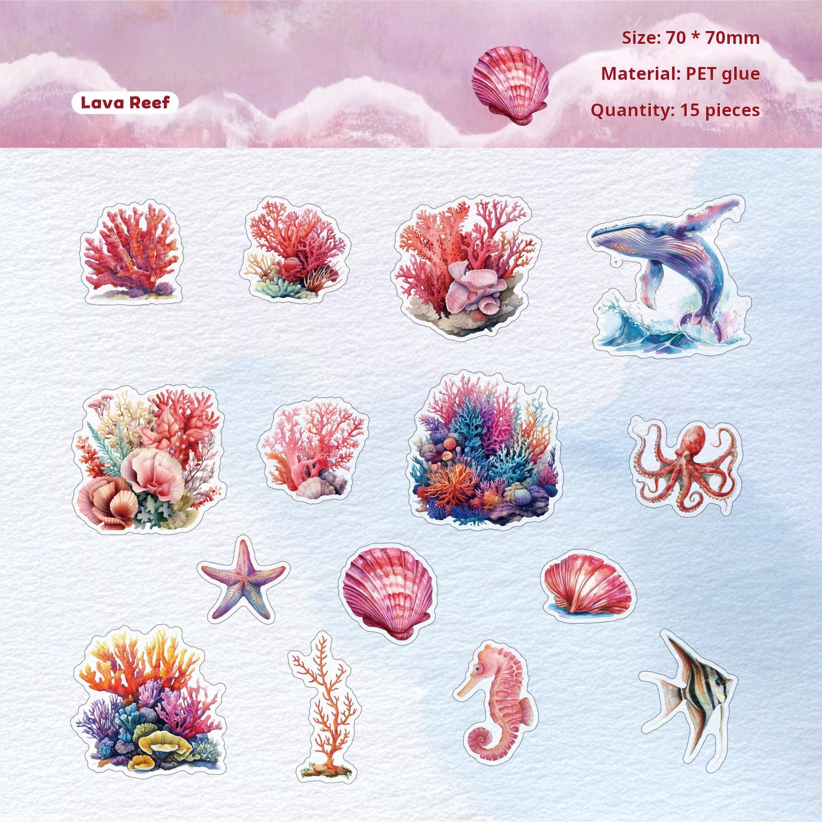 0808 Underwater world PET Sticker -15Pcs each pack
