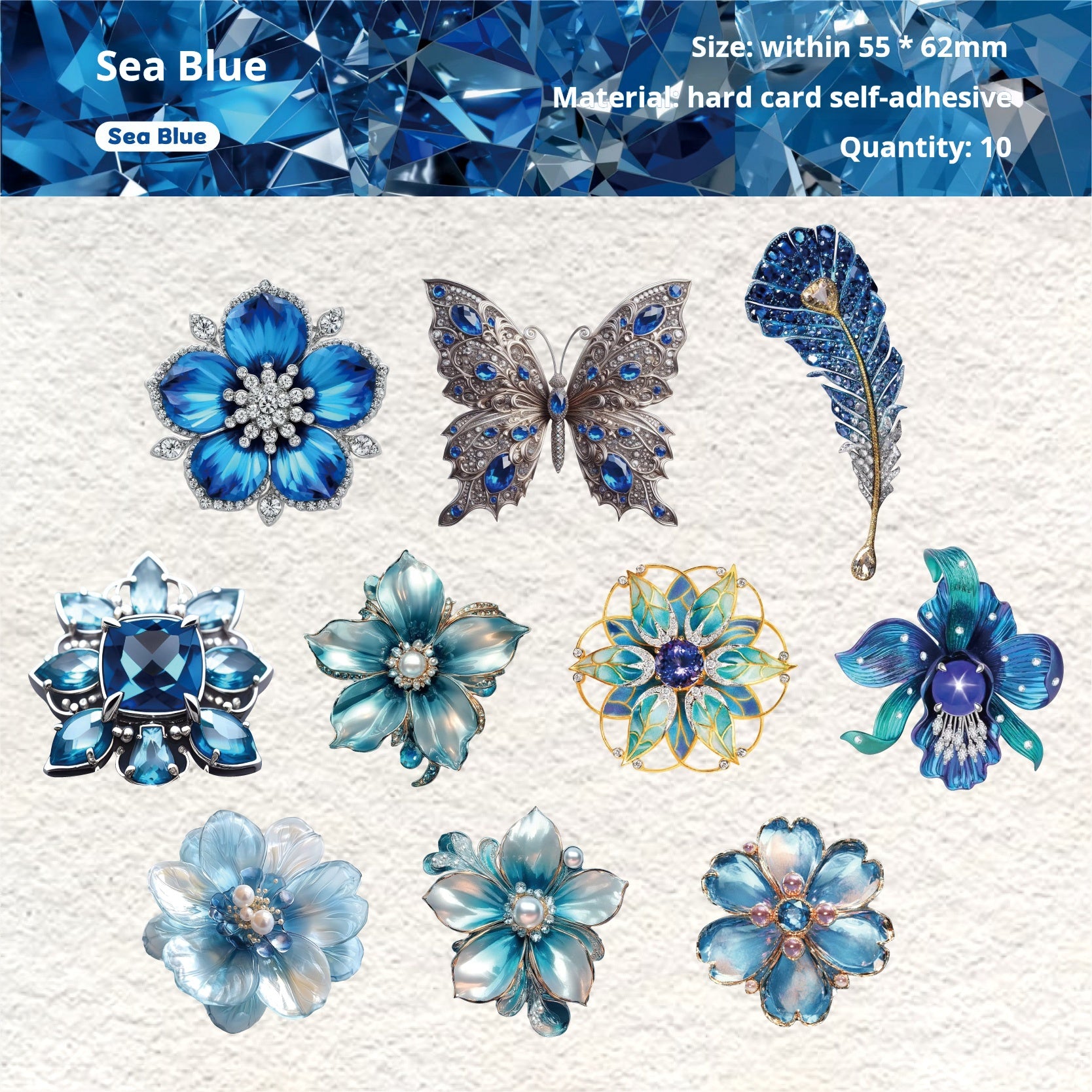 1213 Crystal jewelry sticker -10Pcs each pack