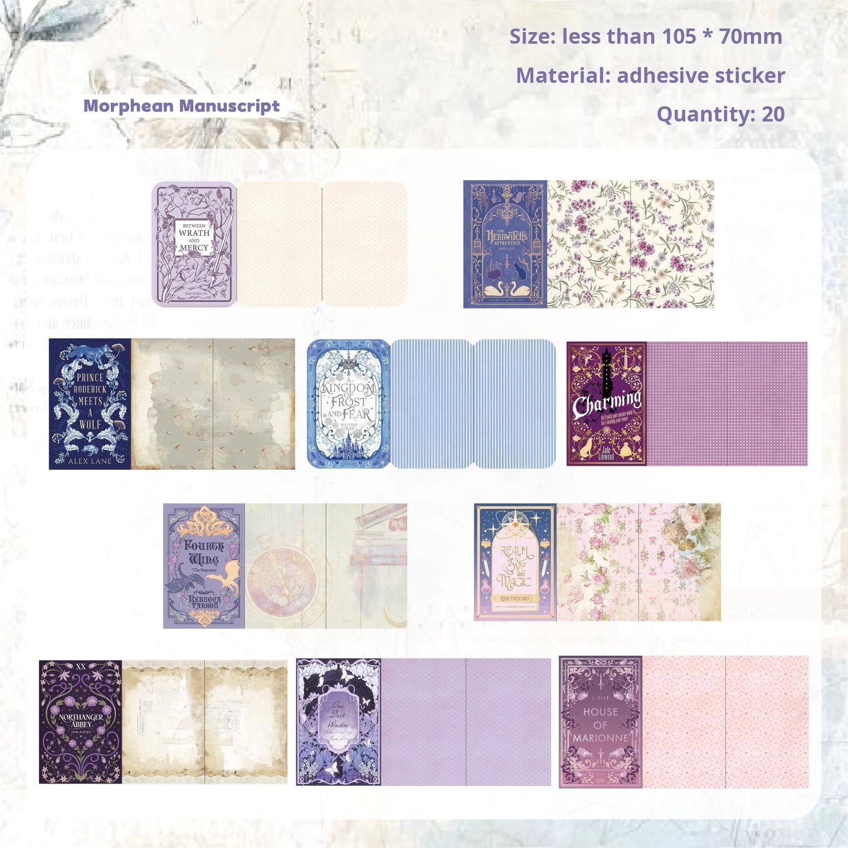 0926 Books Whispers collection Sticker -20Pcs each pack